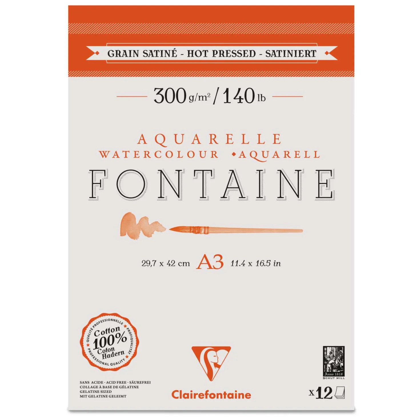 Clairefontaine Aquarellpapier FONTAINE 300 g/qm