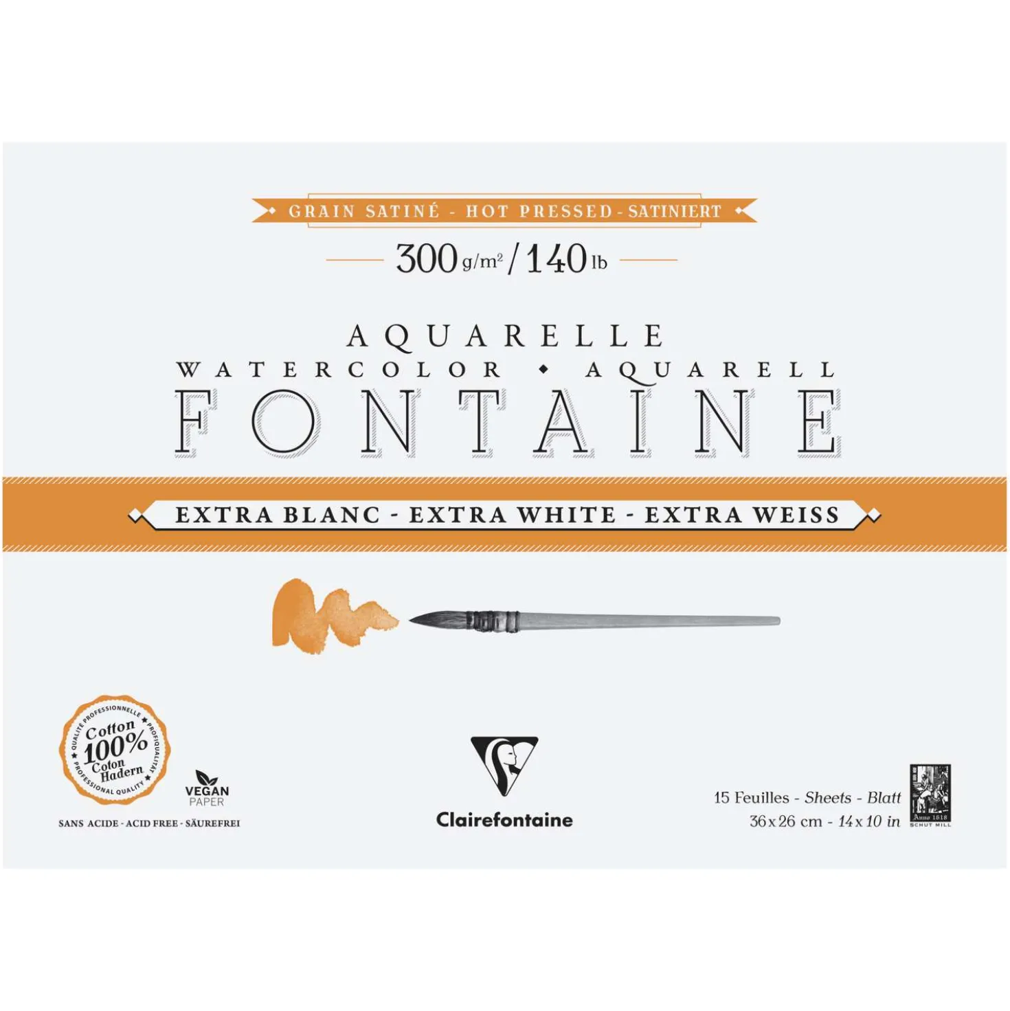 Clairefontaine Aquarellpapier FONTAINE Extra White, satiniert
