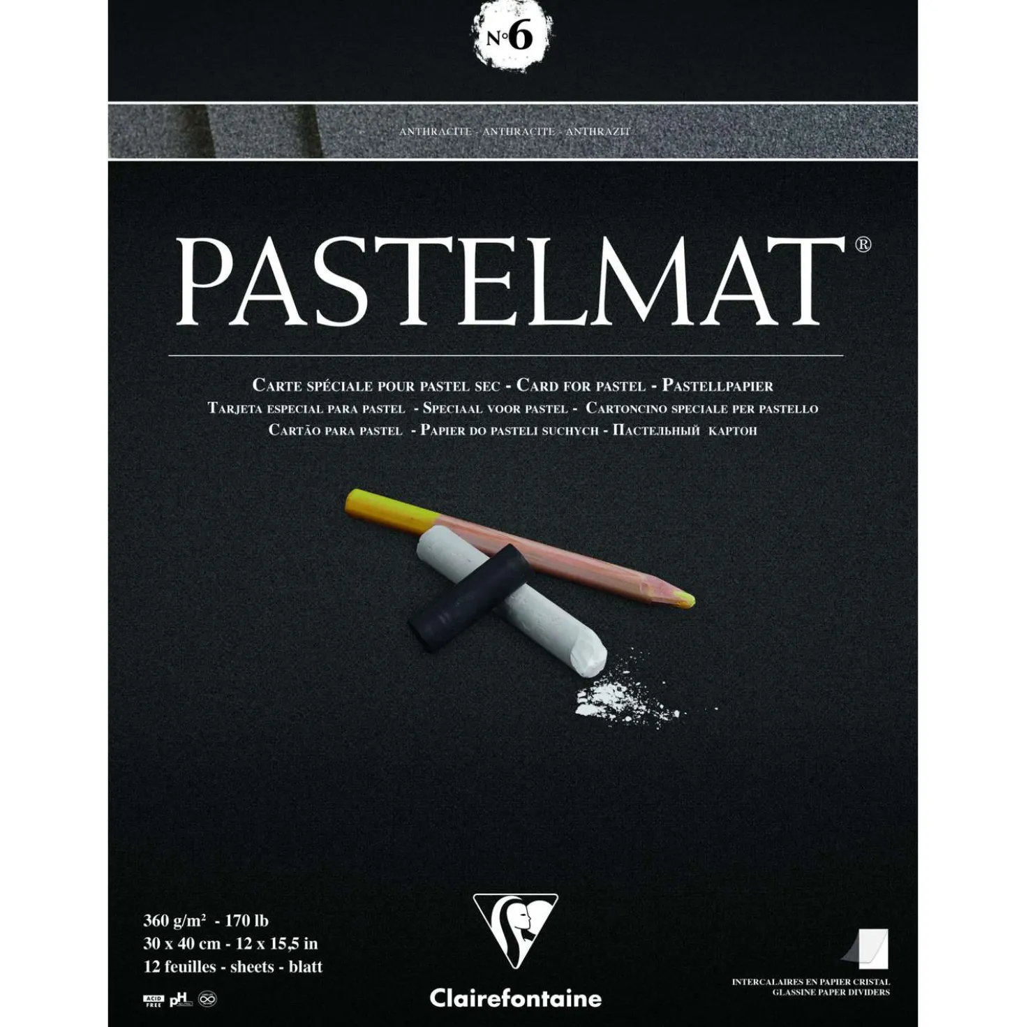 Clairefontaine PASTELMAT® No 6 Pastellmalblock anthrazit