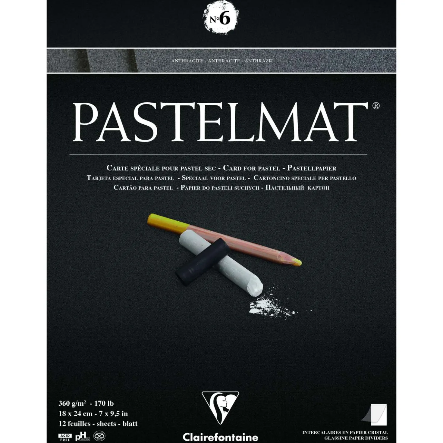 Clairefontaine PASTELMAT® No 6 Pastellmalblock anthrazit