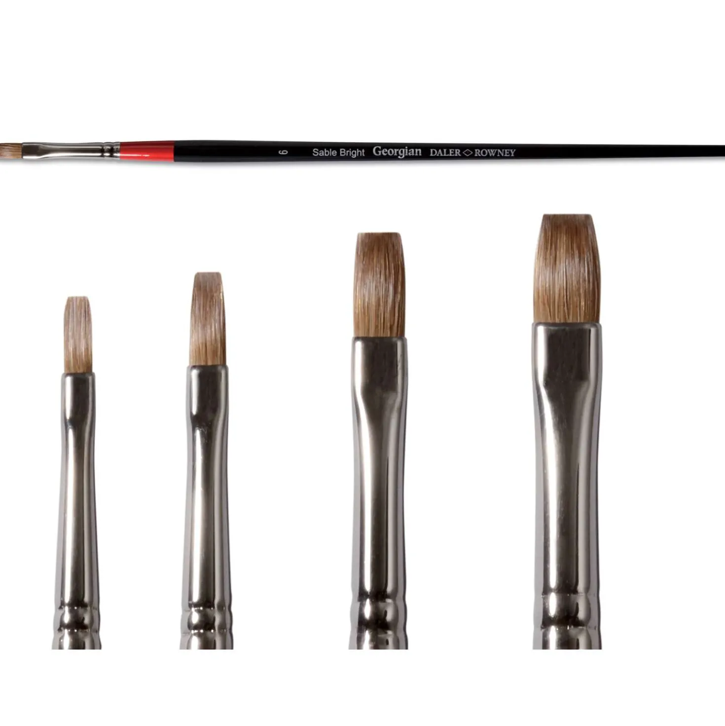 DALER-ROWNEY Georgian Rotmarderpinsel, Serie 66 flach + kurz