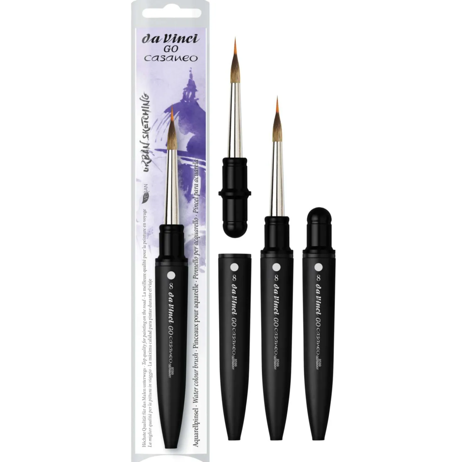 da Vinci GO CASANEO Reise-Aquarellpinsel, Linierer, Serie 8599