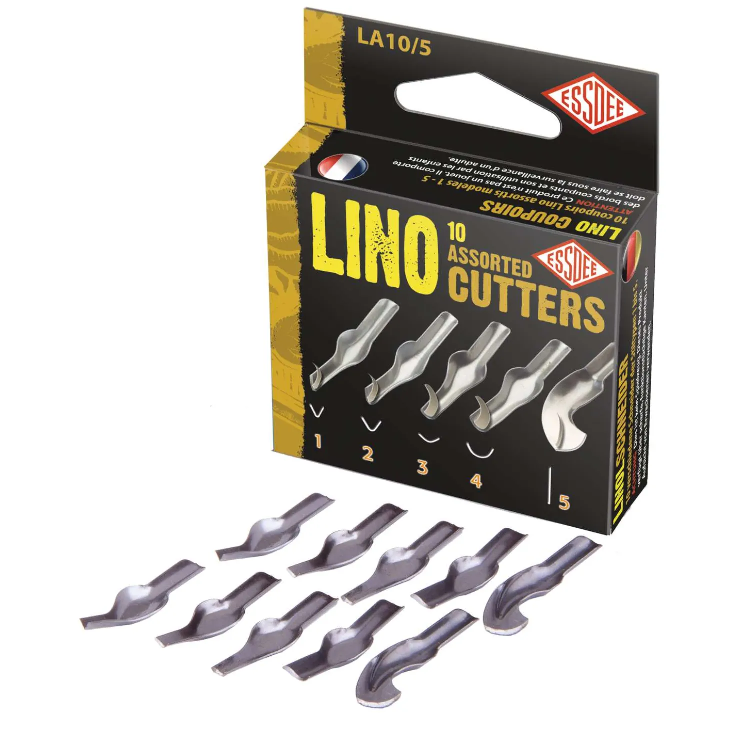ESSDEE Linolmesser 10er-Sortiment, Typ 1 - 5
