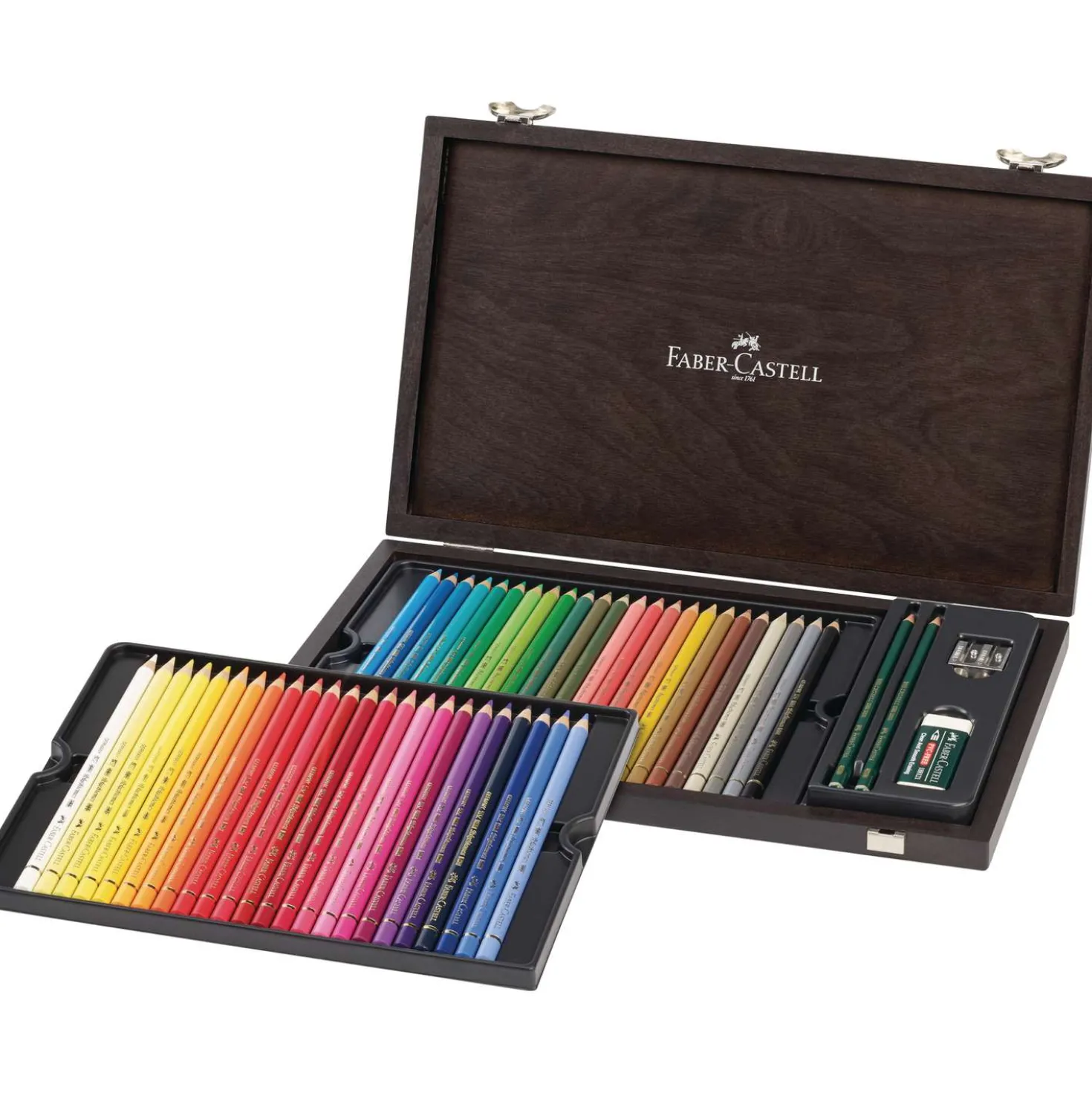 FABER-CASTELL POLYCHROMOS Farbstifte, 48er Holzkoffer