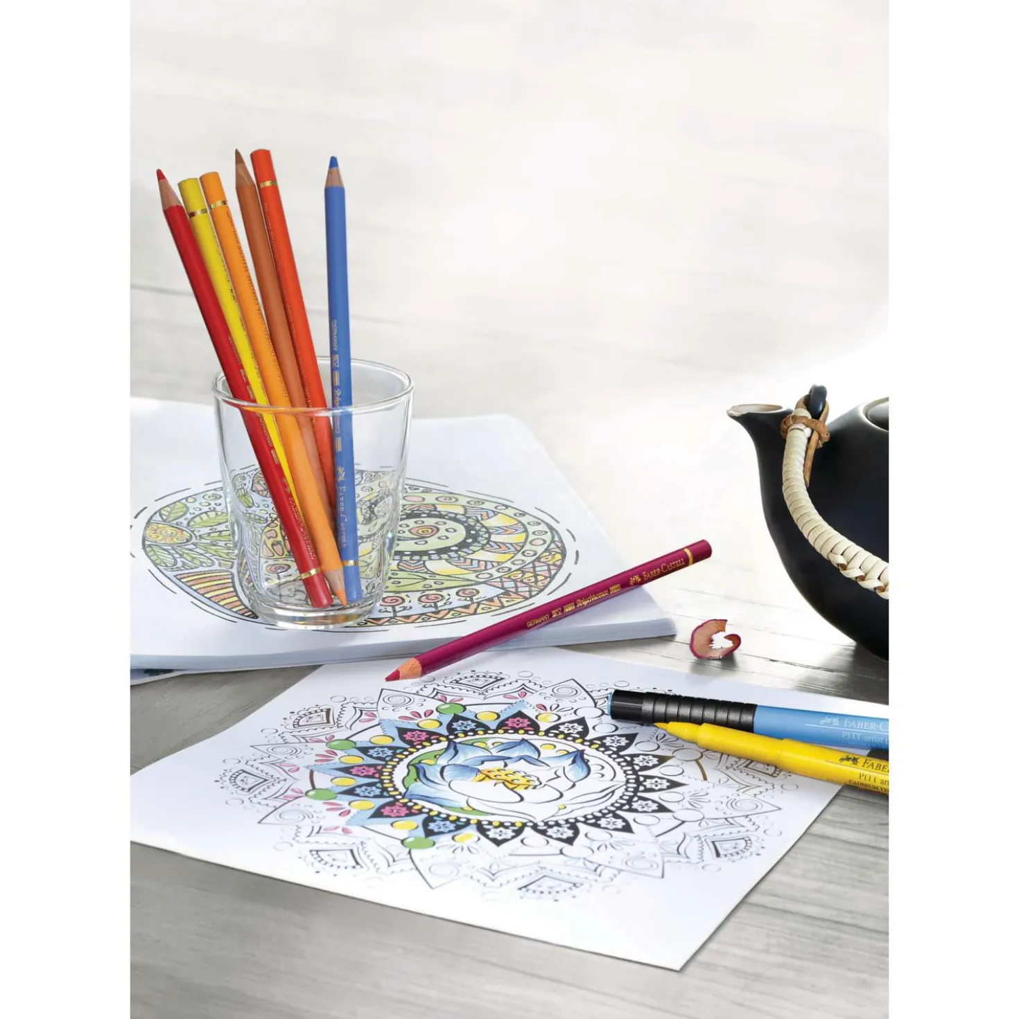 FABER-CASTELL POLYCHROMOS Farbstifte, 48er Holzkoffer