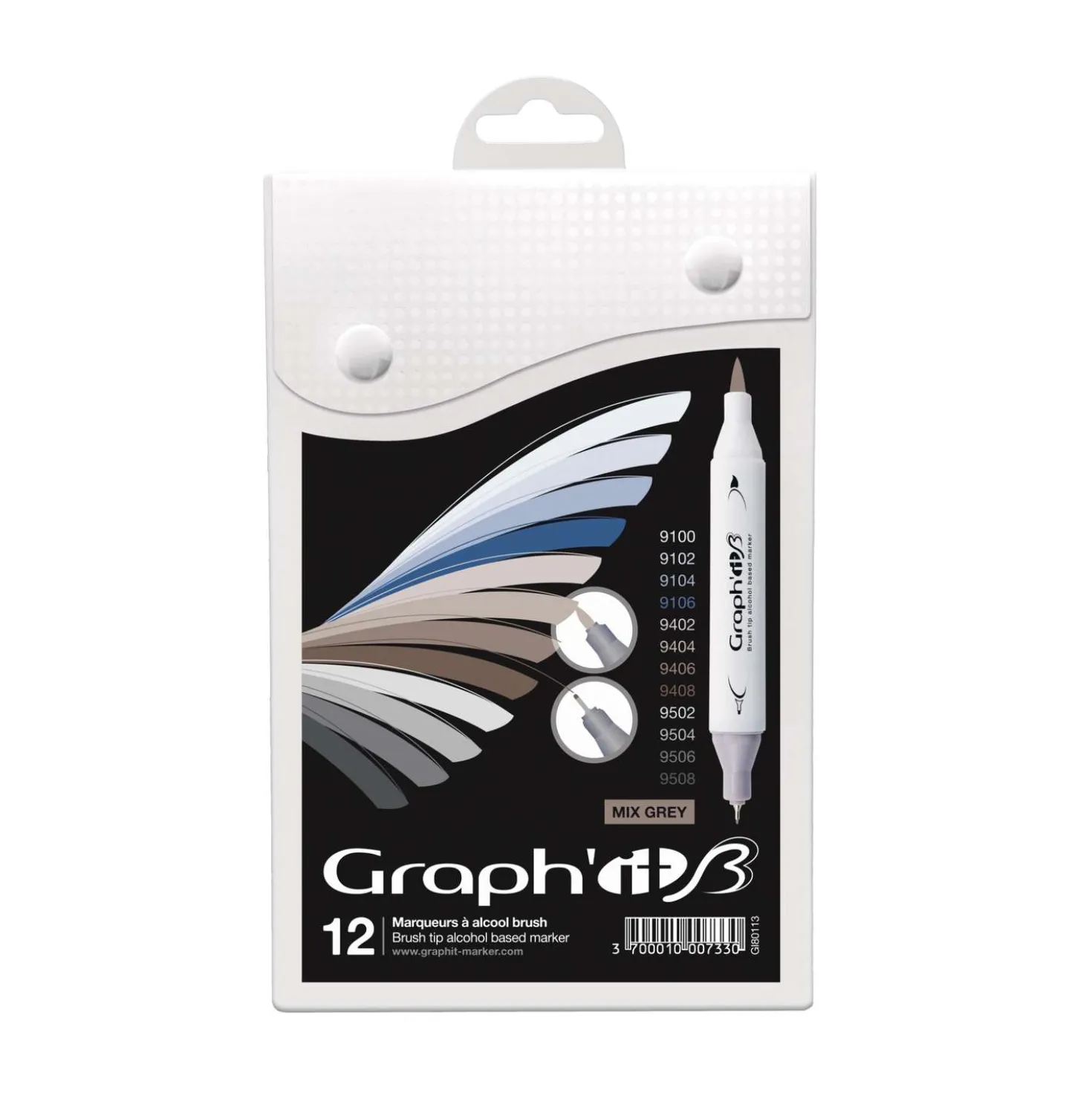 Graph'it "Brush & Extra fine" Marker, 12er Sets