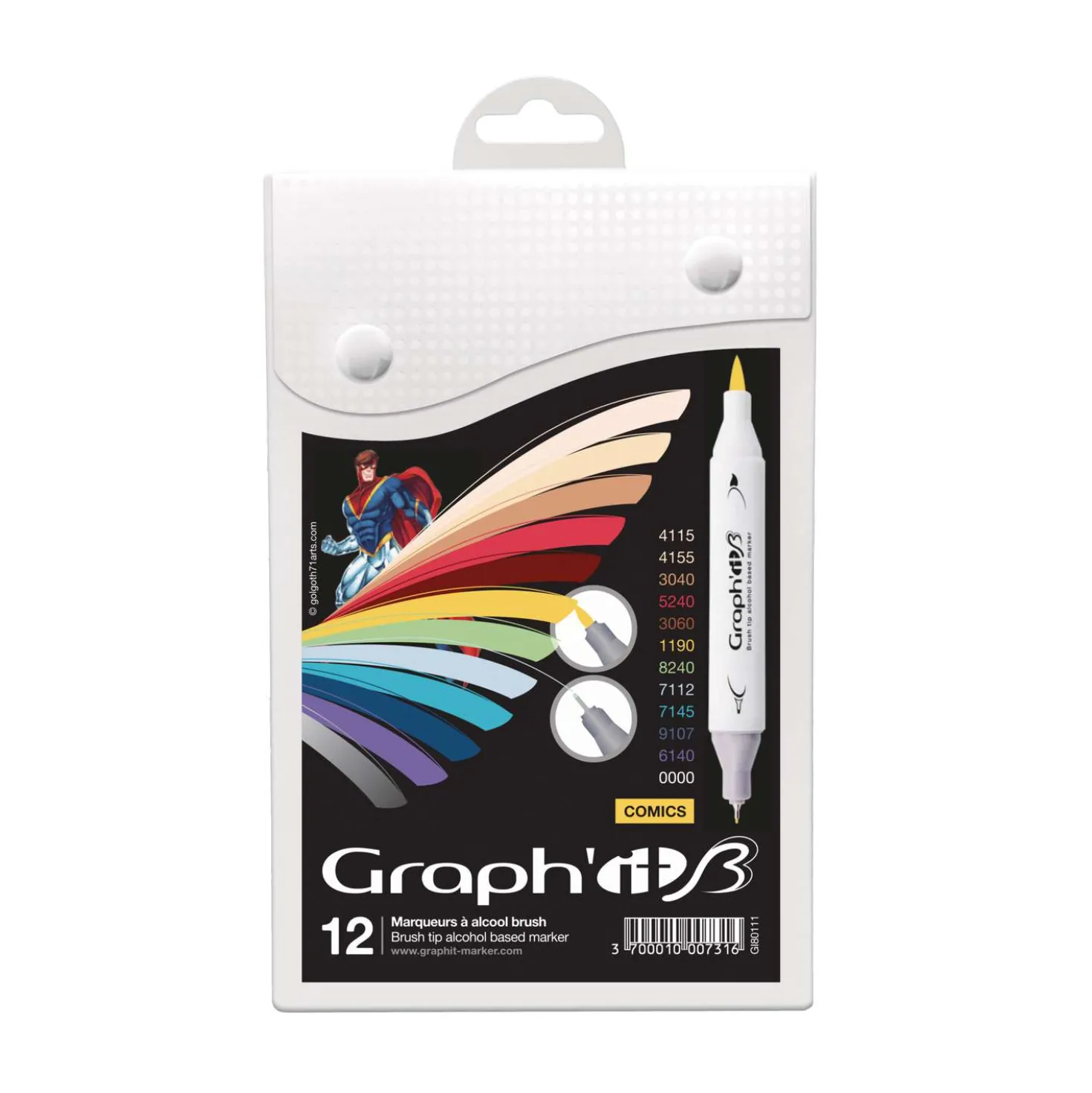 Graph'it "Brush & Extra fine" Marker, 12er Sets