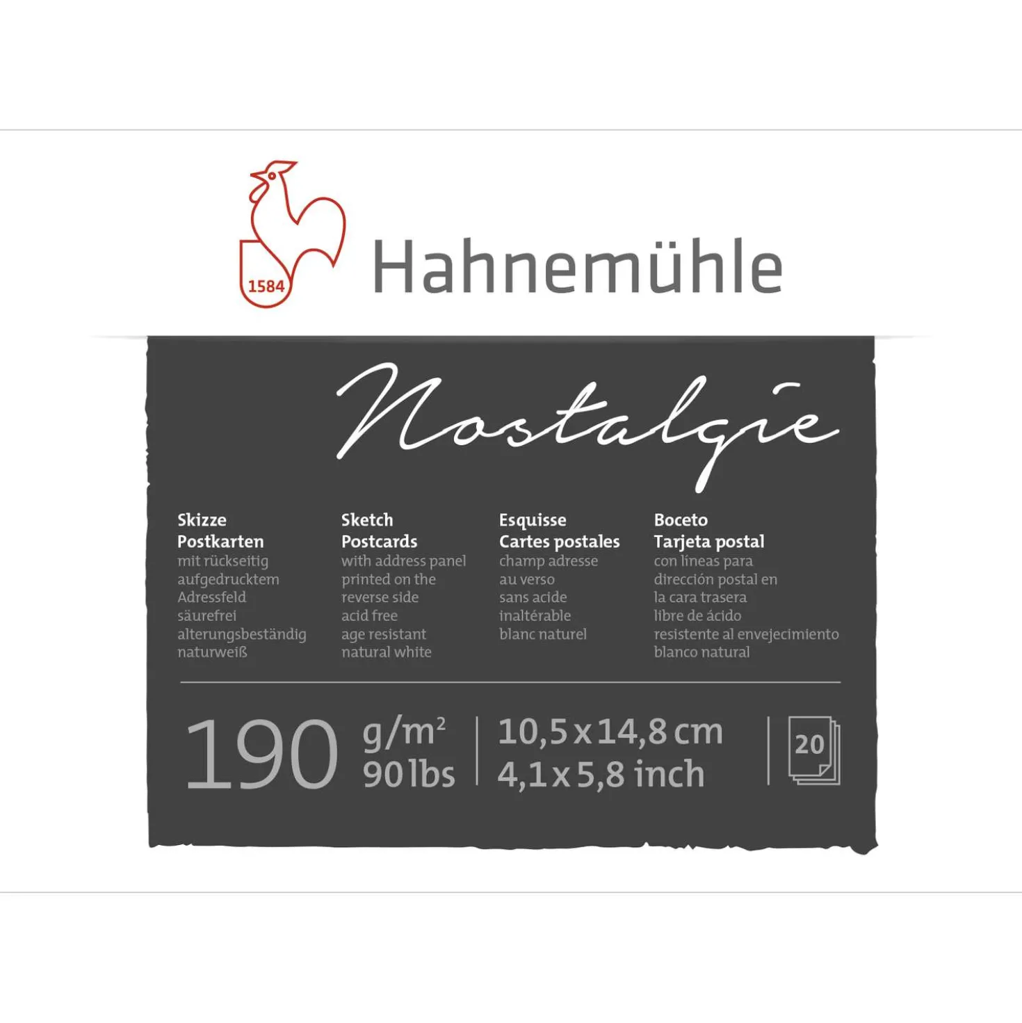 Hahnemühle Skizzen-Postkartenblock "Nostalgie"