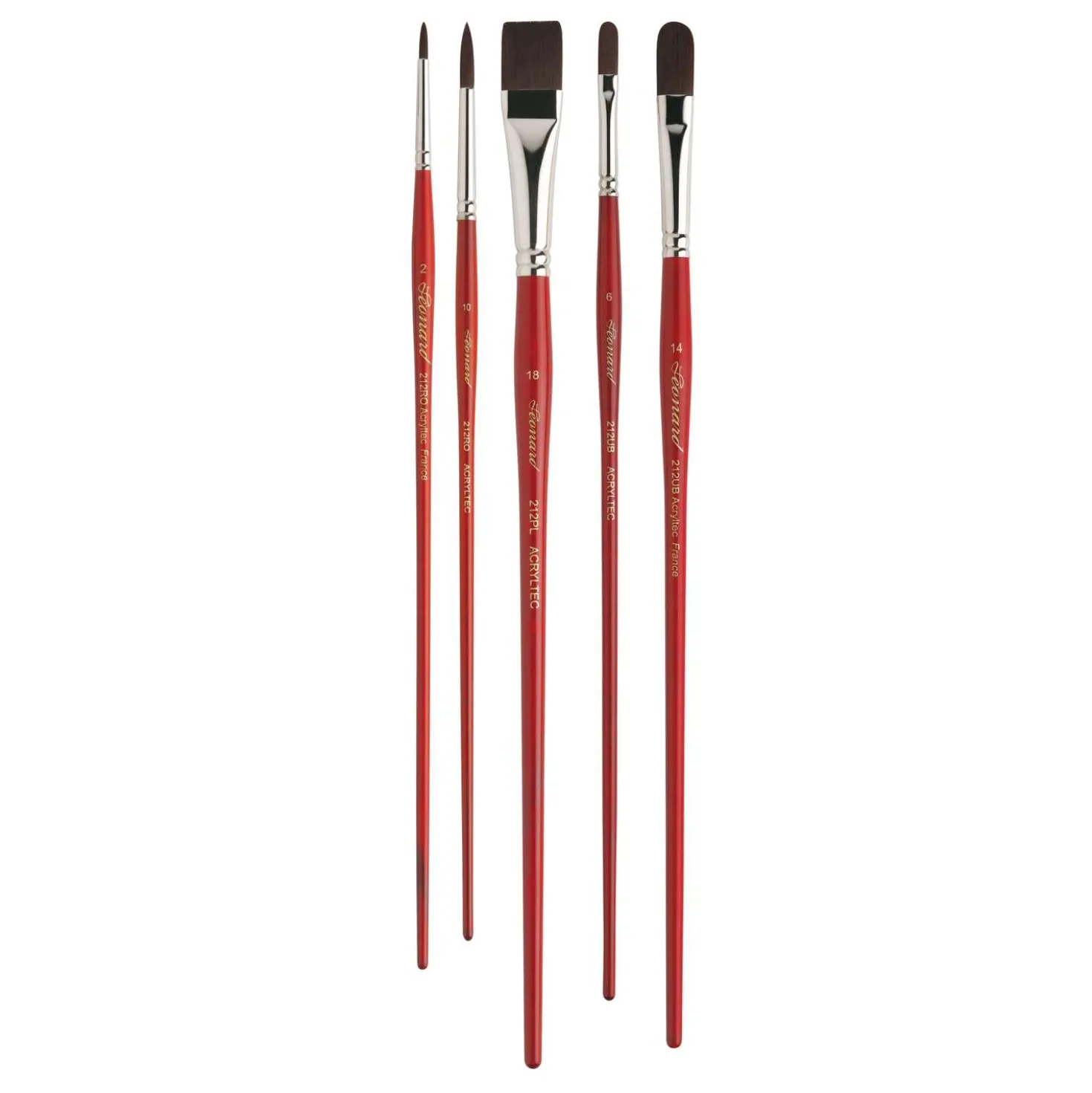 Léonard Acryltec Serie 212, 5er-Synthetikpinsel-Set