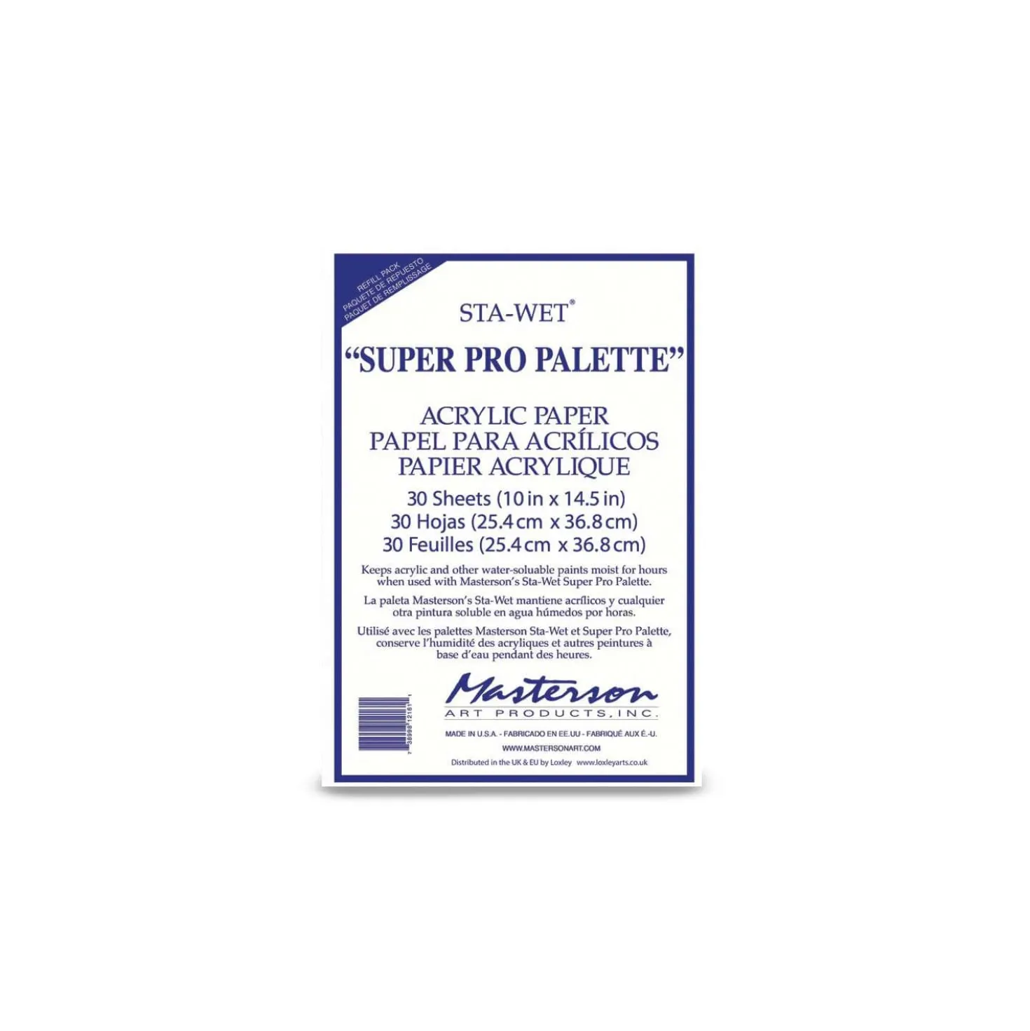 Masterson® Sta-Wet® Acrylpapier für Super Pro Palette™ – 30 Blatt