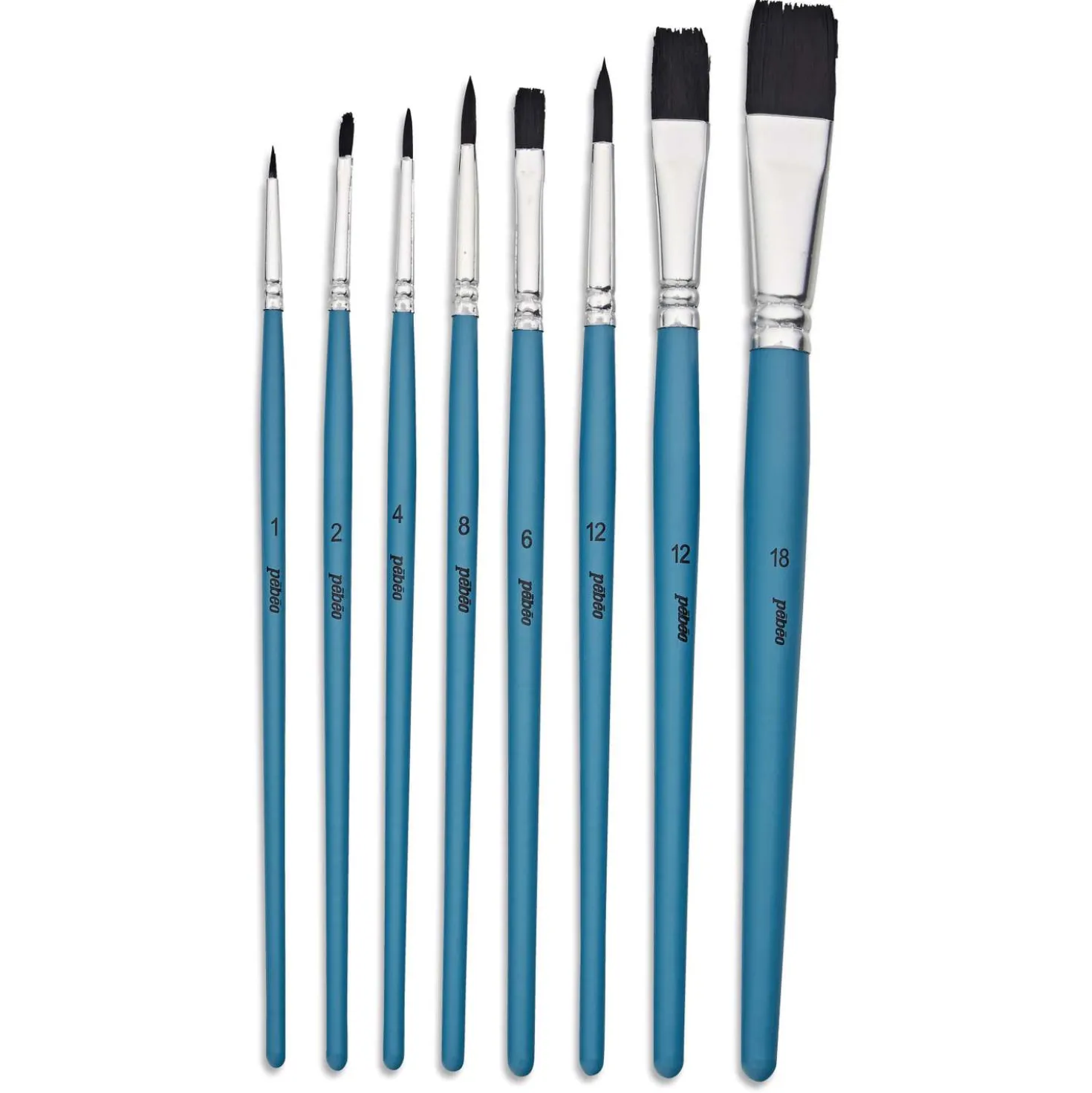 pébéo Aquarellpinsel 8er-Set, Rund und Flach
