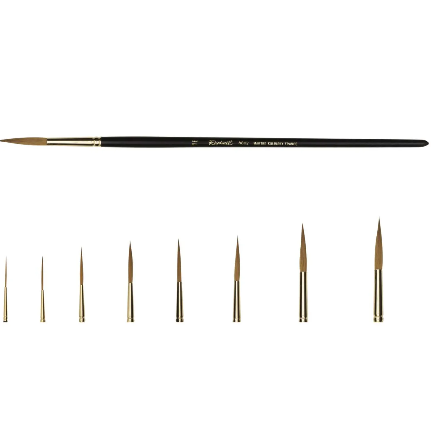 Raphaël® Serie 8802 Kolinsky Gold Rundpinsel lange Spitze